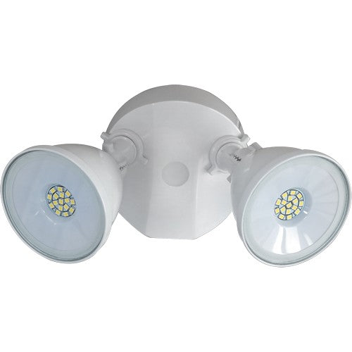 Morris 72581B White Dual-Head LED Security Flood Light (24 W, 120 V)