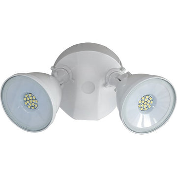 Morris 72581B White Dual-Head LED Security Flood Light (24 W, 120 V)